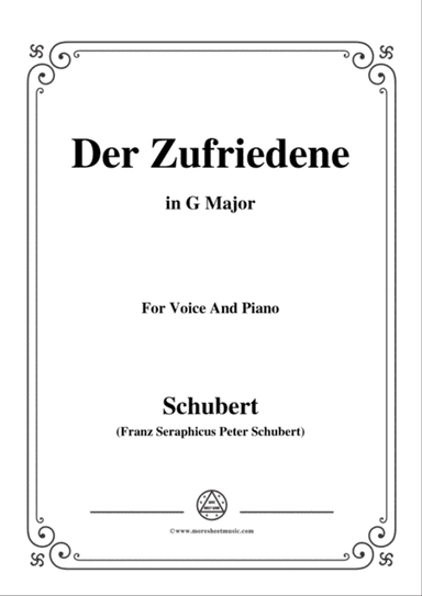 Schubert-Der Zufriedene,in G Major,for Voice&Piano