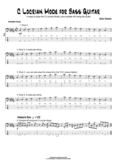 C Locrian Mode for Bass Guitar (4 Ways to Play)