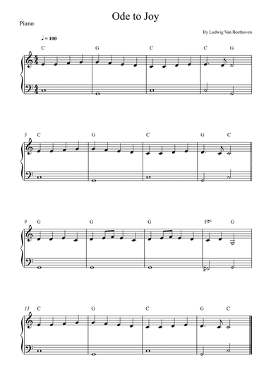 Ode to Joy - Piano Easy