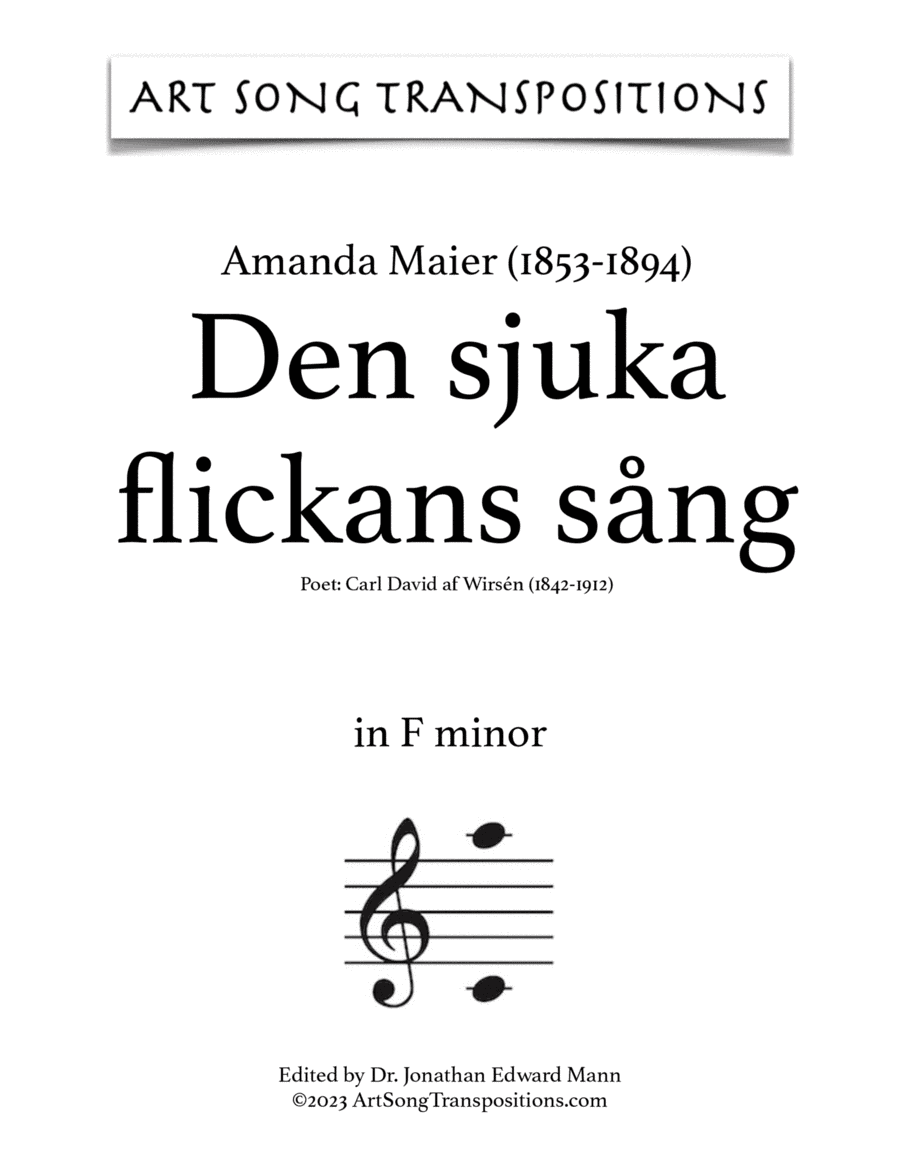 MAIER: Den sjuka flickans sång (transposed to F minor)