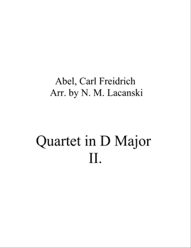 Quartet in D Major Movement 2
