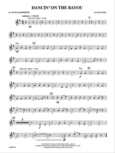 Dancin' on the Bayou: E-flat Alto Saxophone