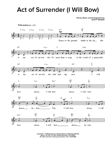 Act Of Surrender (I Will Bow)