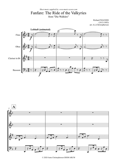 The ride of the Valkyries: Fanfare - Wind Quartet