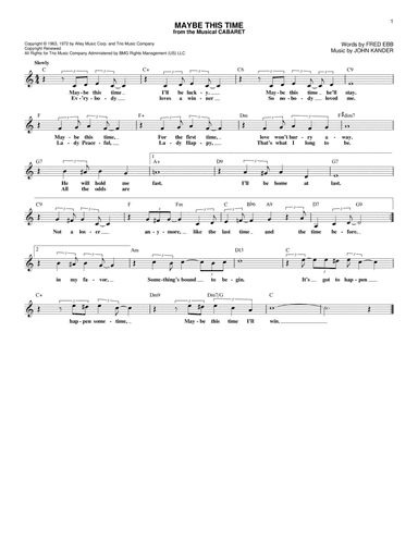 Maybe This Time (from Cabaret)