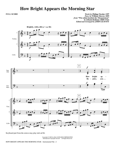 How Bright Appears the Morning Star (arr. John Leavitt) - Full Score