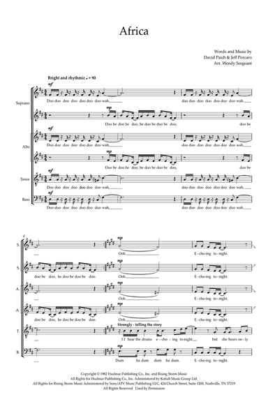 Africa (arr. Wendy Sergeant)