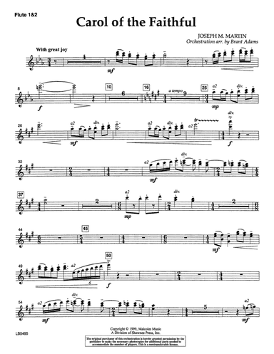 Carol Of The Faithful (from "Canticle Of Joy") - Flute 1 & 2