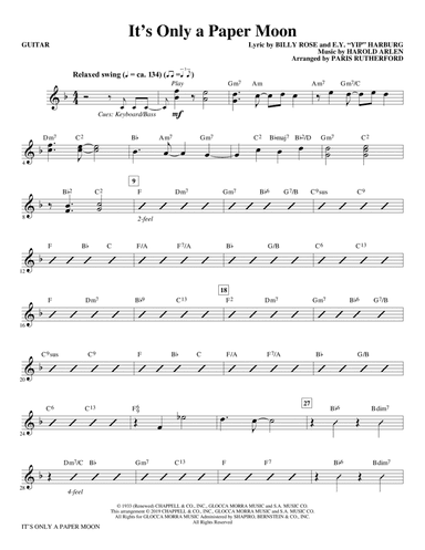 It's Only A Paper Moon (arr. Paris Rutherford) - Guitar