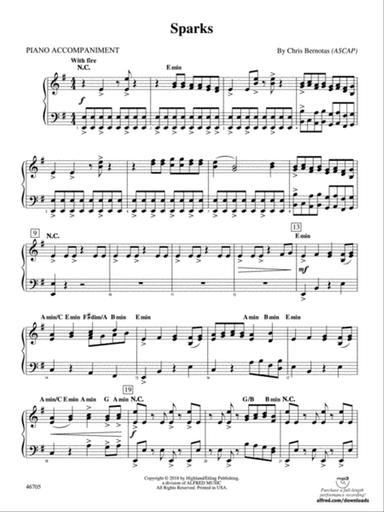 Sparks: Piano Accompaniment