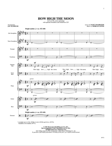 How High the Moon: Score