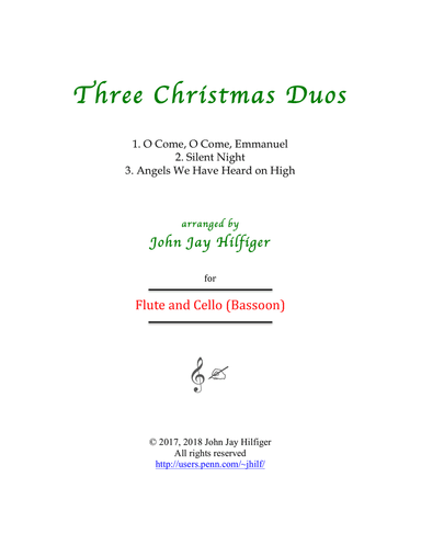 Three Christmas Duos for Flute and Cello