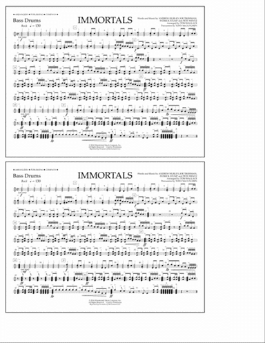 Immortals (from Big Hero 6) (arr. Tom Wallace) - Bass Drums
