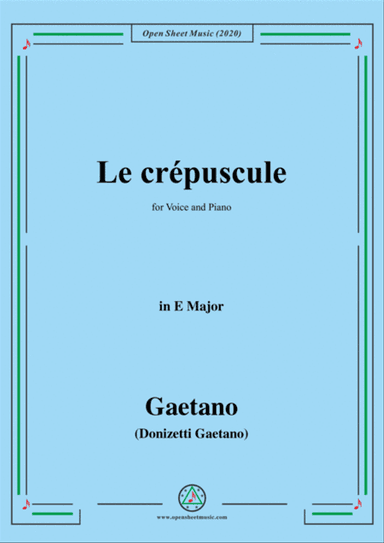 Donizetti-Le crepuscule,in F Major,for Voice and Piano