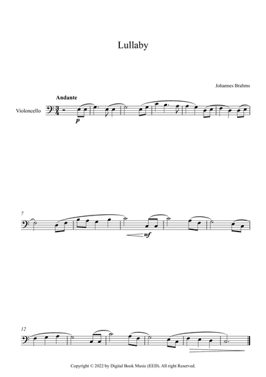 Lullaby - Johannes Brahms (Cello)