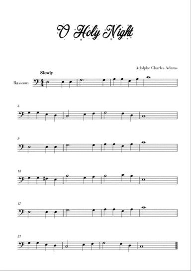 O Holy Night (for Bassoon)