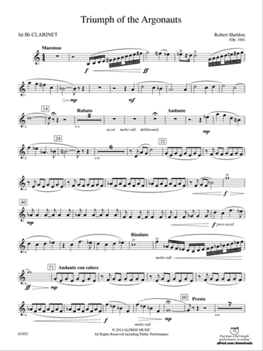Triumph of the Argonauts: 1st B-flat Clarinet