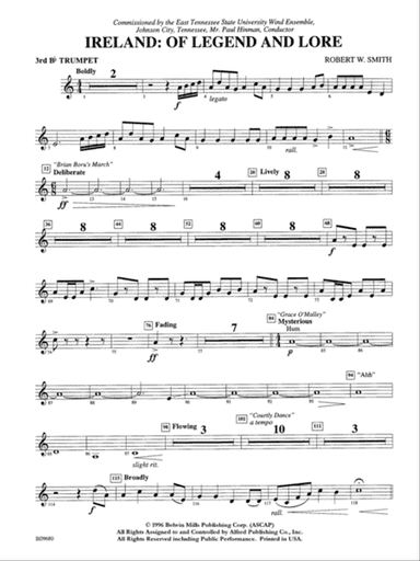 Ireland: Of Legend and Lore: 3rd B-flat Trumpet