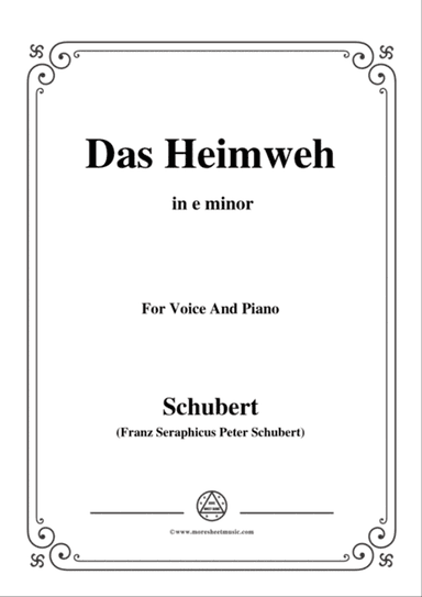 Schubert-Das Heimweh,Op.79 No.1,in e minor,for voice and piano