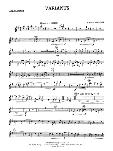 Variants: 1st B-flat Clarinet