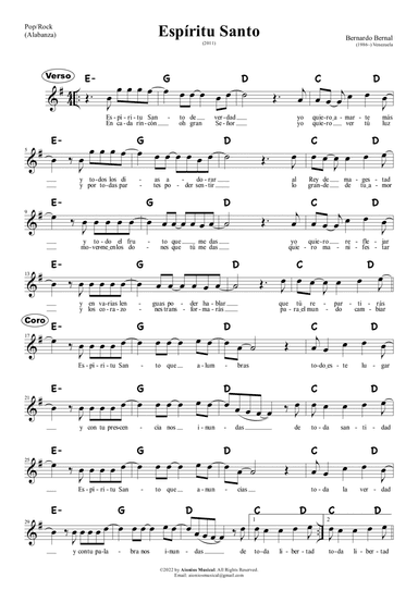 Espíritu Santo - Lead sheet