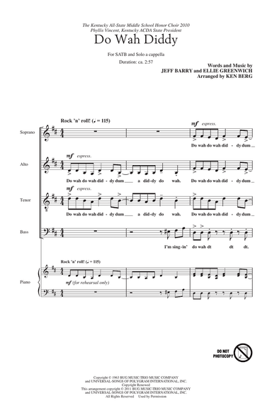 Do Wah Diddy Diddy (arr. Ken Berg)