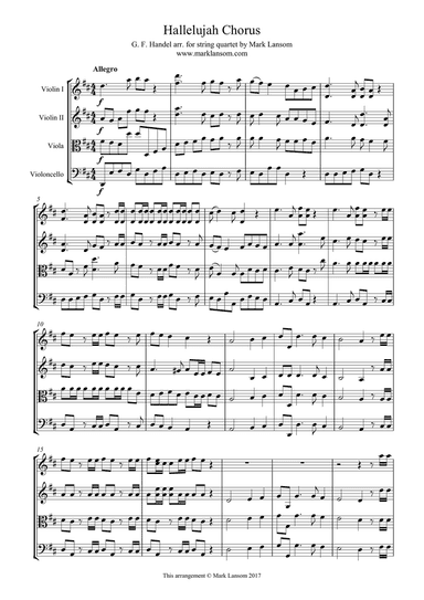 Hallelujah Chorus for String Quartet