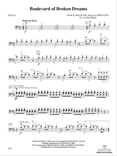 Boulevard of Broken Dreams: Cello