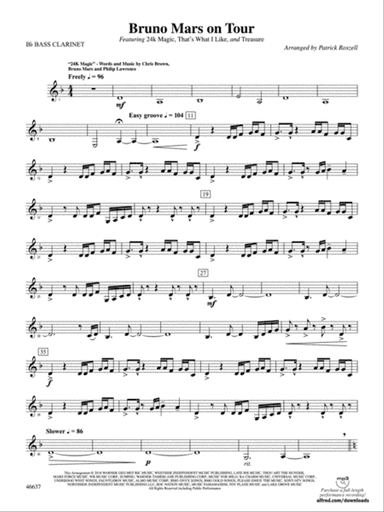 Bruno Mars on Tour: B-flat Bass Clarinet