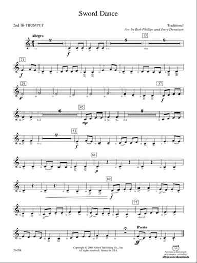 Sword Dance: 2nd B-flat Trumpet