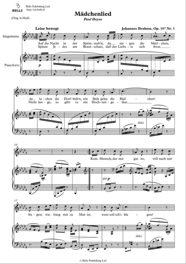 Madchenlied, Op. 107 No. 5 (B-flat minor)