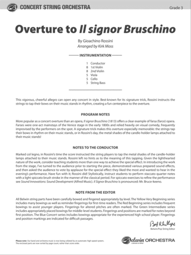 Overture to Il signor Bruschino: Score