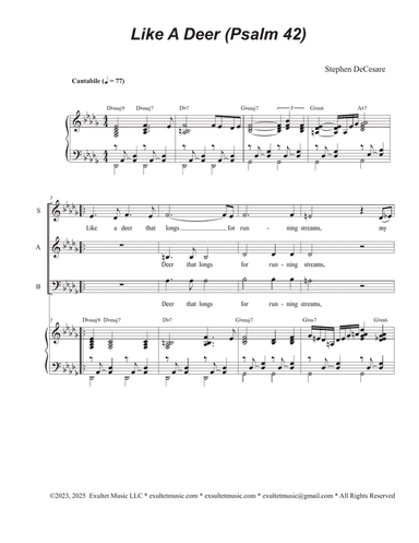 Like A Deer (Psalm 42) (SAB)