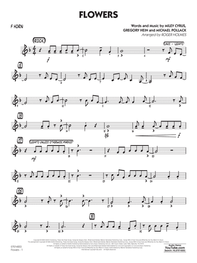 Flowers (arr. Roger Holmes) - F Horn