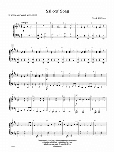Sailor's Song: Piano Accompaniment