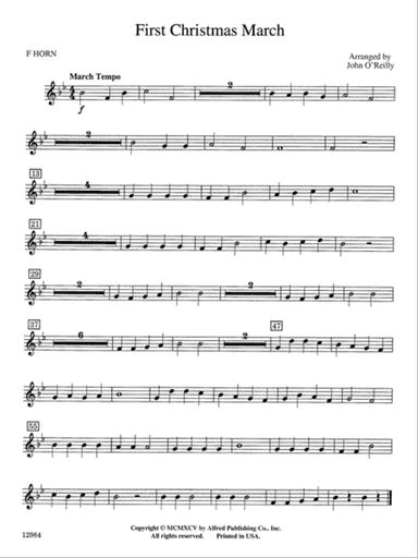 First Christmas March: 1st F Horn