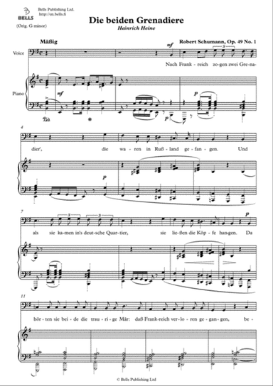 Die beiden Grenadiere, Op. 49 No. 1 (E minor)