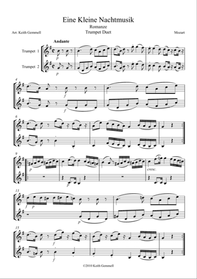 Eine Kleine Nachtmusik – Romanze: Trumpet Duet