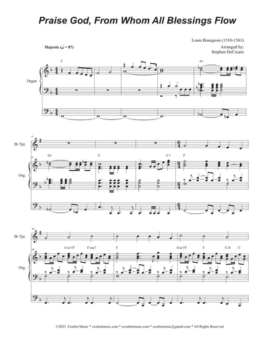 Praise God, From Whom All Blessings Flow (Bb-Trumpet solo and Organ)