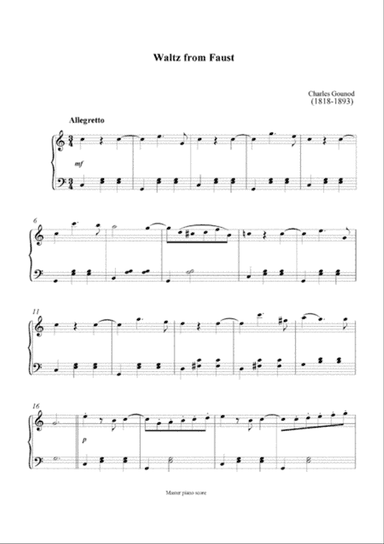Gounod - Waltz from Faust (Easy piano arrangement)