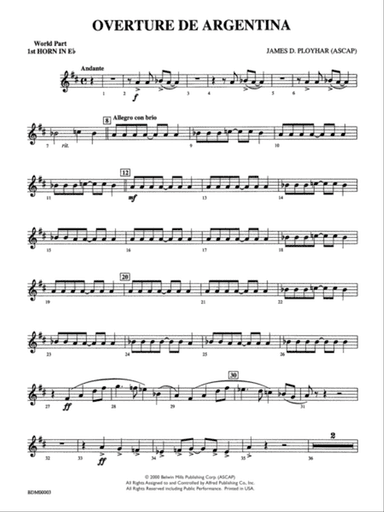 Overture de Argentina: WP 1st Horn in E-flat