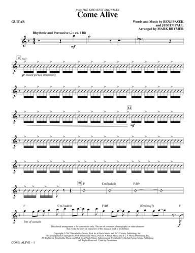 Come Alive (from The Greatest Showman) (Arr. Mark Brymer) - Guitar