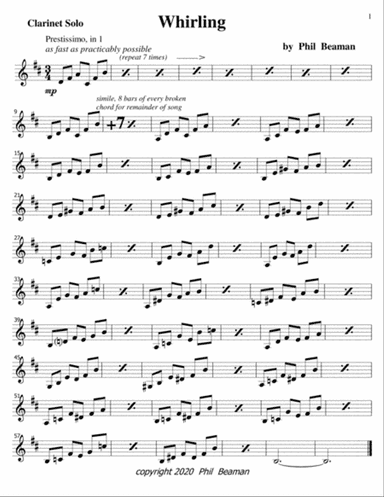 Whirling-clarinet solo