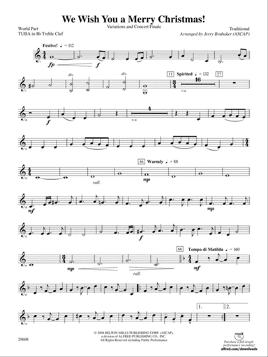 We Wish You a Merry Christmas!: (wp) B-flat Tuba T.C.
