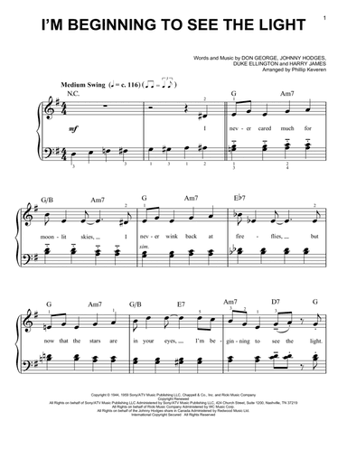 I'm Beginning To See The Light (arr. Phillip Keveren)