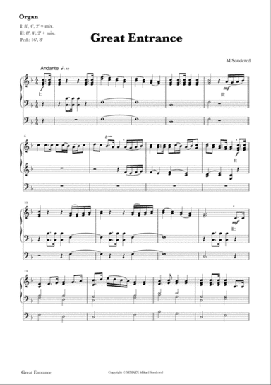 Great Entrance (for organ)