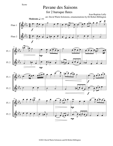 Pavane des saisons for 2 baroque flutes