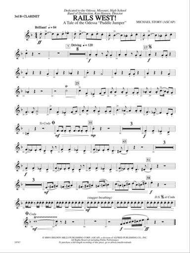 Rails West! (A Tale of the Odessa Puddle Jumper): 3rd B-flat Clarinet
