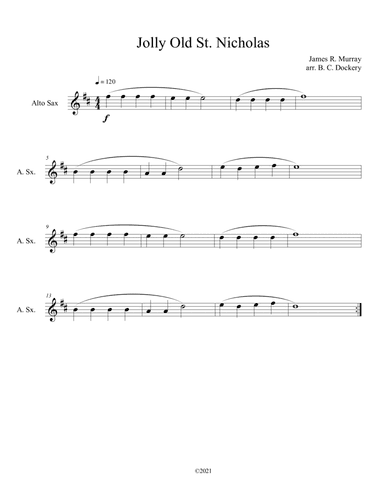 Jolly Old St. Nicholas (Alto Sax Solo)