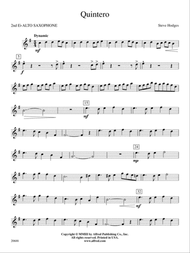 Quintero: 2nd E-flat Alto Saxophone